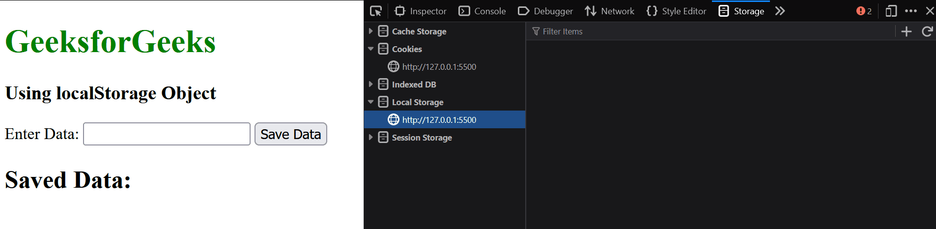 Browser Storage JavaScript